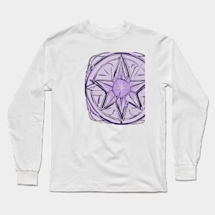 Purple Mandala Star Abstract Design No. 988 Long Sleeve T-Shirt